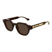 Gucci Stiliga solglasögon i Havana/Brun Brown, Herr