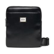 Guess Svart PU Läder Messenger Väska Black, Herr