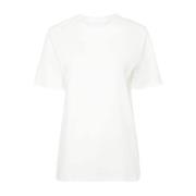 Jil Sander Vit Logotyp Tryck Bomull T-shirt White, Dam