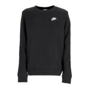 Nike Svart/Vit Crewneck Club Fleece Tröja Black, Herr