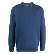 Ralph Lauren Polo Pony Lambswool Sweater Blue, Herr