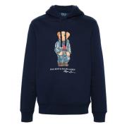 Ralph Lauren Marinblå Polo Bear Hoodie Blue, Herr