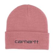 Carhartt Wip Script Beanie Hat Misty Blush Pink, Unisex