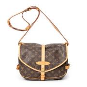 Louis Vuitton Vintage Pre-owned Belagd canvas axelremsvskor Brown, Dam