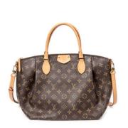 Louis Vuitton Vintage Pre-owned Belagd canvas axelremsvskor Brown, Dam