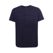 Dondup Blå Crew-neck T-shirt med Logo Blue, Herr