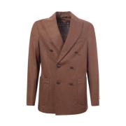 Circolo 1901 Peak Lapel Ull Kashmir Jacka Argan Brown, Herr