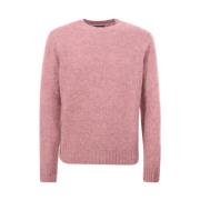 Herno Rosa Crew-neck Tröja med Metalllogga Pink, Herr