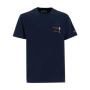 MC2 Saint Barth Broderad Crew Neck T-shirt Blue, Herr