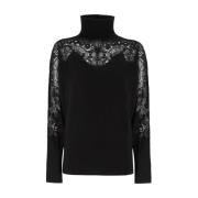 Ermanno Scervino Spetsapplikation Turtleneck Jumper Black, Dam