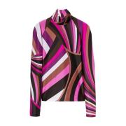 Emilio Pucci Grafiskt Tryck Fuchsia Tröja Pink, Dam