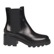 Tod's Svarta Ankelboots Chic Stil Black, Dam