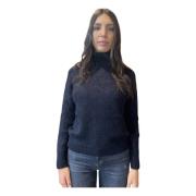 Kangra Alpacka Turtleneck Tröja Blue, Dam