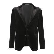 Tagliatore Svart Sammet Blazer Elegant Formellt Klädsel Black, Herr