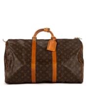 Louis Vuitton Vintage Pre-owned Belagd canvas handvskor Brown, Dam