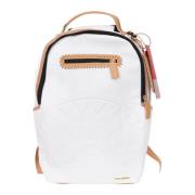 Sprayground Präglad vit ryggsäck med gyllene dragkedjor White, Unisex