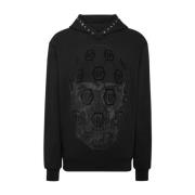 Philipp Plein Unik Herr Hoodie med Stil Aadcmjb Black, Herr