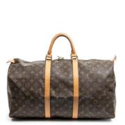 Louis Vuitton Vintage Pre-owned Belagd canvas handvskor Brown, Dam