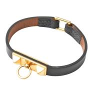 Hermès Vintage Pre-owned Laeder armband Black, Dam