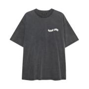 Anine Bing Oversized Svart Bomull Tee Love Black, Dam