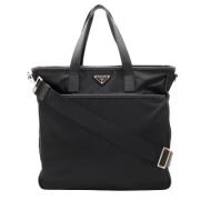 Prada Vintage Pre-owned Tyg totevskor Black, Dam