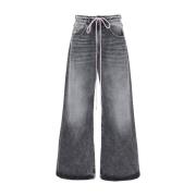 Icon Denim Grå Wide Leg Jeans Medium Rise Gray, Dam