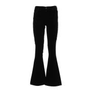 7 For All Mankind Svarta Sammetbyxor Black, Dam