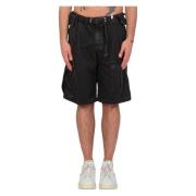 White Sand Bomulls Cargoshorts Black, Herr