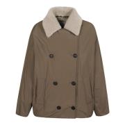 Brunello Cucinelli Brun Shearling Krage Dunjacka Brown, Dam