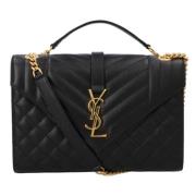 Saint Laurent Laeder crossbodyvskor Black, Dam