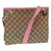 Gucci Vintage Pre-owned Canvas axelremsvskor Beige, Dam