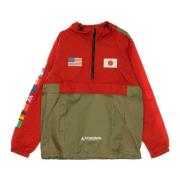 HUF Flags Anorak Jacka Cyber Röd Multicolor, Herr