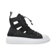 Fessura Lättvikts Elastisk High Top Sneaker Black, Dam