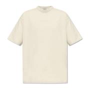 Balenciaga T-shirt med broderad logotyp, korta ärmar Beige, Herr