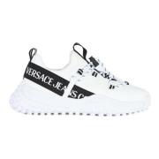 Versace Jeans Couture Sneakers med logotyp i neopren och ekoskinn Whit...