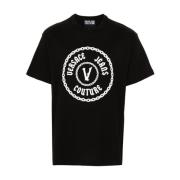 Versace Jeans Couture Svart T-shirt för Män Black, Herr