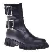 Baldinini Combat boots in black leather Black, Dam