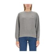 Maison Kitsuné Sweatshirt med rävpatch Gray, Dam