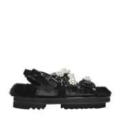 Simone Rocha Laeder sandaler Black, Dam