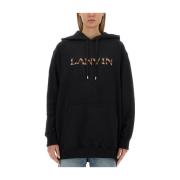 Lanvin Logo Bomullströja Tillverkad i Italien Black, Dam