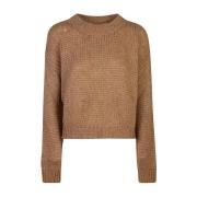 Roberto Collina Brun Stickad Sweatshirt Aw24 Brown, Dam