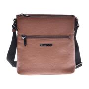 Baldinini Tan calfskin crossbody bag Brown, Herr