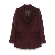 Federica Tosi Bordeaux Ull Kashmir Blazer Red, Dam