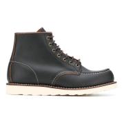 Red Wing Shoes Klassiska Moc Snörstövlar för Män Black, Herr