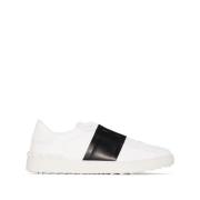 Valentino Garavani Vita lädersneakers med sidestripes White, Herr