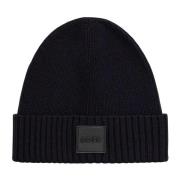 Hugo Boss Blå Ull Beanie Mössa Blue, Herr