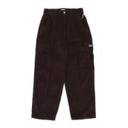 Obey Corduroy Cargo Byxa i Java Brun Brown, Herr