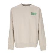 HUF Sand Crewneck Sweatshirt med Ikoniskt Logotyp Beige, Herr