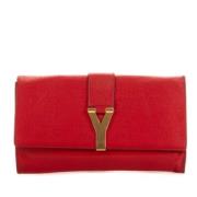 Yves Saint Laurent Vintage Pre-owned Laeder kuvertvskor Red, Dam