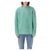 Séfr Turkos Alpacka Chunky Crew Neck Sweater Blue, Herr